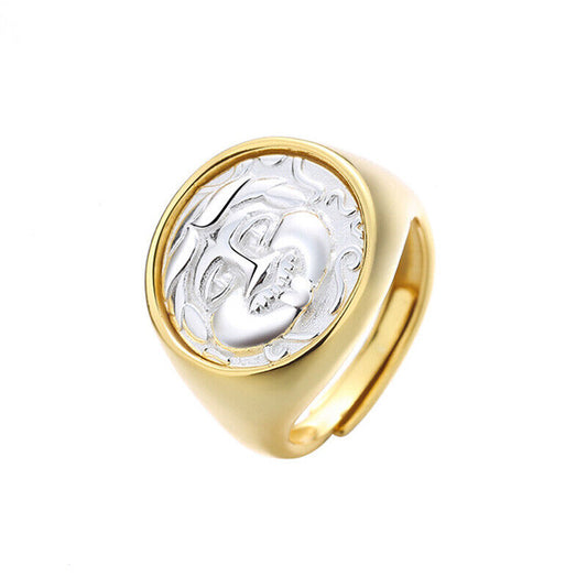 Medusa Griechische Münze Dicker Ring R1076